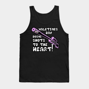 Valentines Day Doing Shots To The HEART! v. Code Pink Wht Text Tank Top